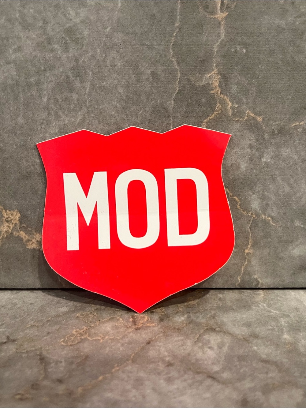 $2/ MOD Red Decorative Shield Sticker for Phone or Laptop - Home Accent